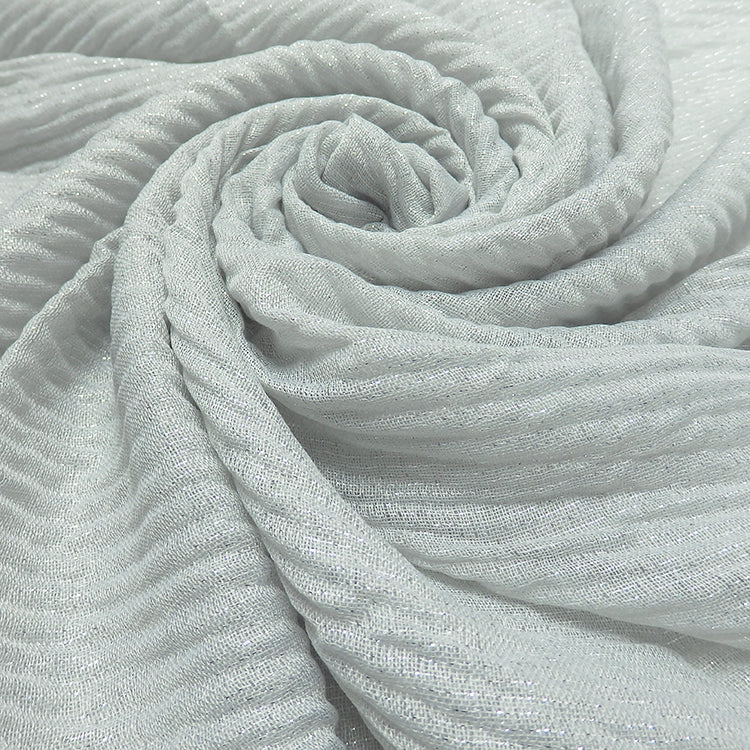 Light Grey Lurex Pleated Hijab