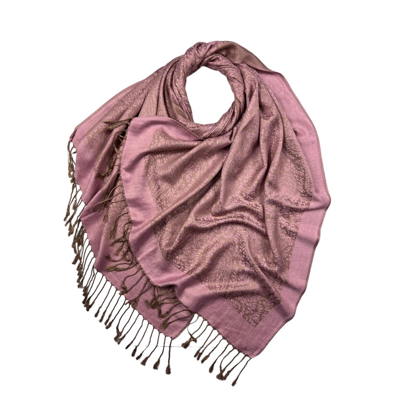 Dusty Pink Printed Pashmina Hijab