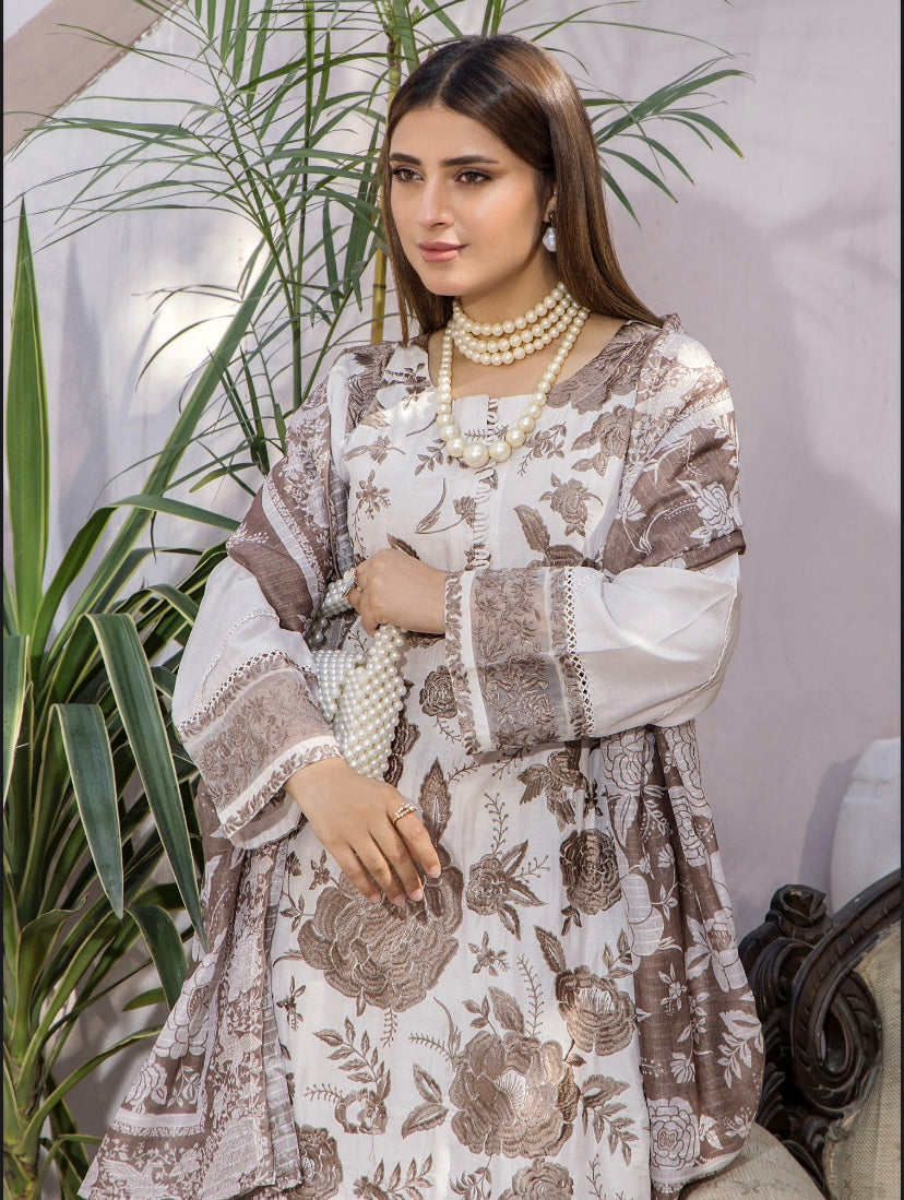 Maham Beige Ready to Wear viscose