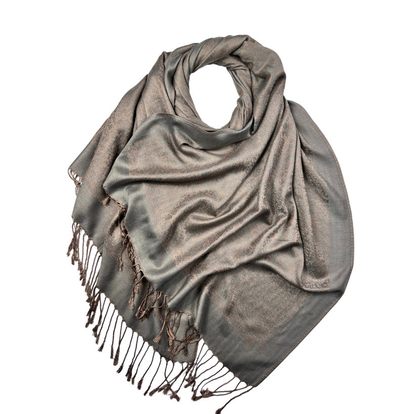 Grey Printed Pashmina Hijab