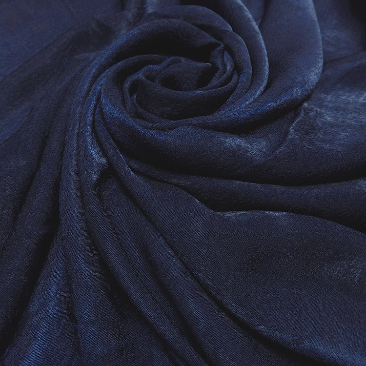 Navy Velvet Silk Hijab
