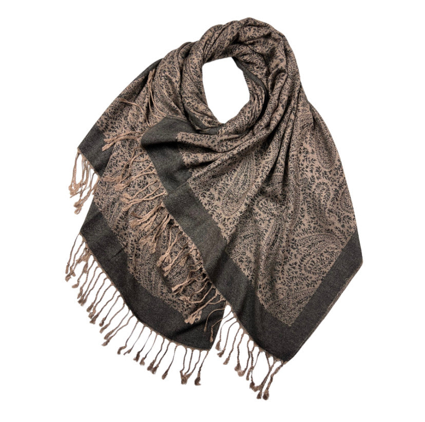 Black Printed Pashmina Hijab