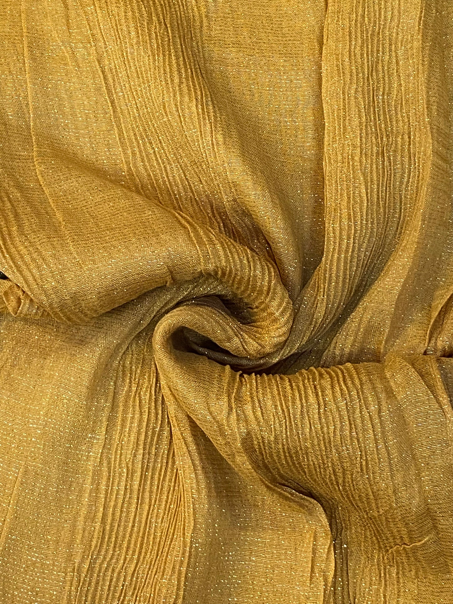 Mustard Crinkle Shimmer Hijab
