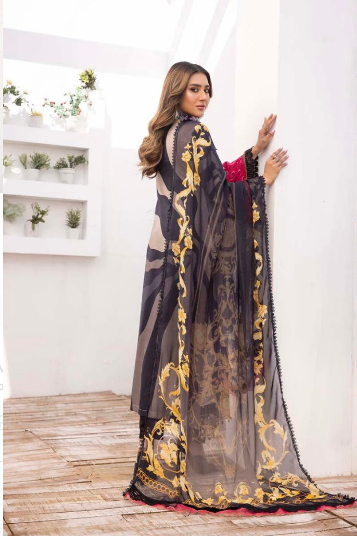 Maria B Inspired M.Print Linen 3 Piece Outfit