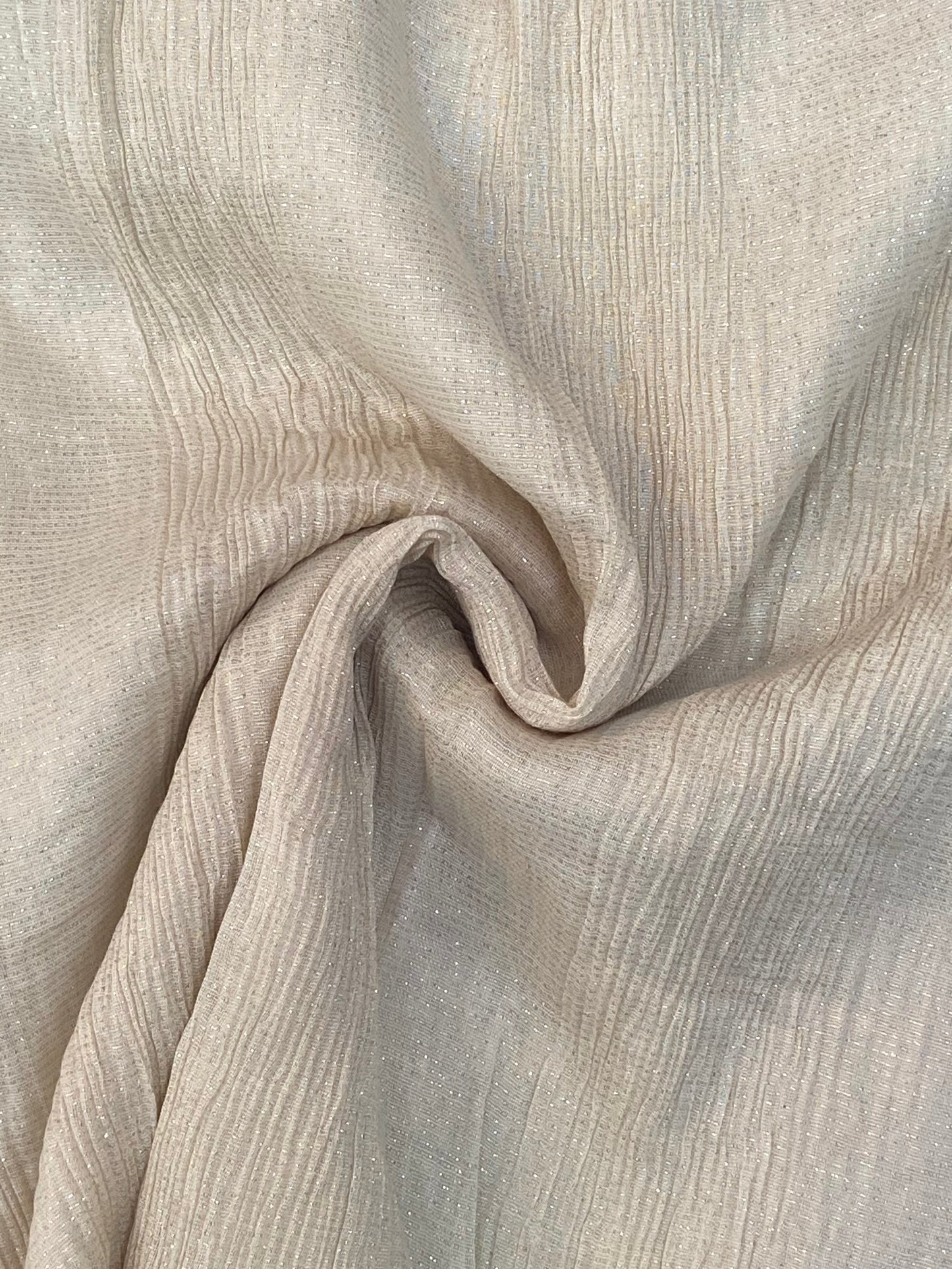 Cream Crinkle Shimmer Hijab