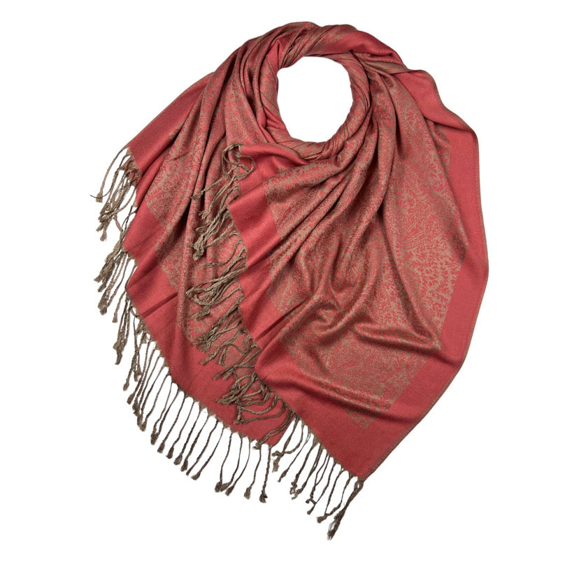 Peach Printed Pashmina Hijab