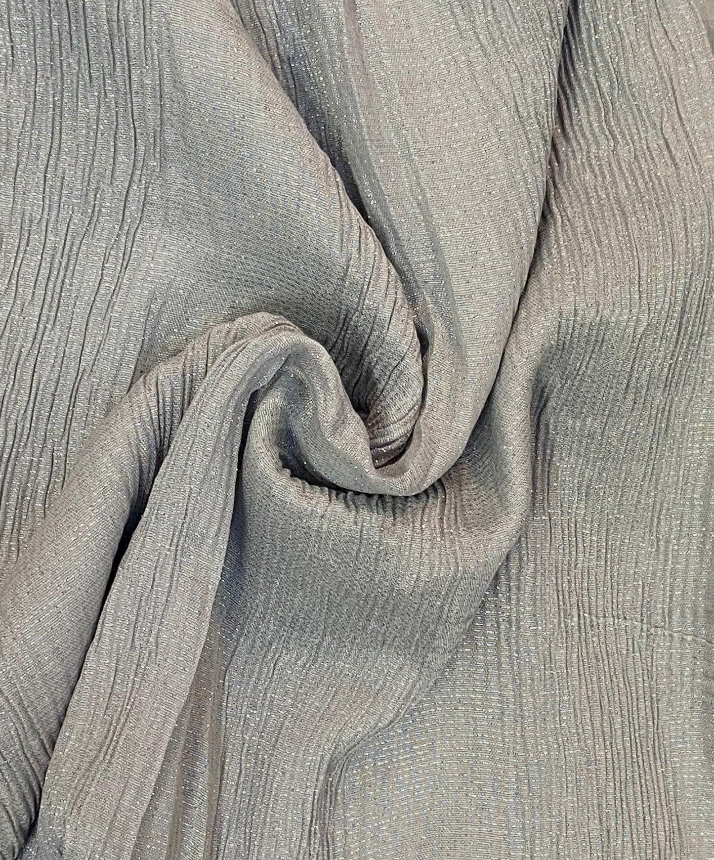 Silver Crinkle Shimmer Hijab