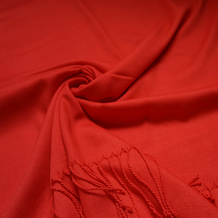 Bright Red Plain Pashmina Hijab