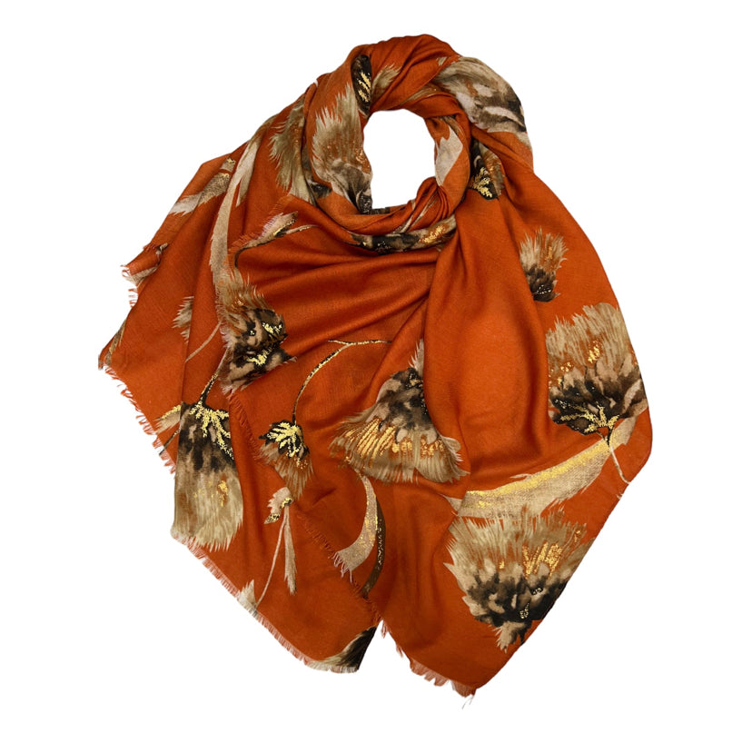 Orange Dusty Miller Flower Hijab