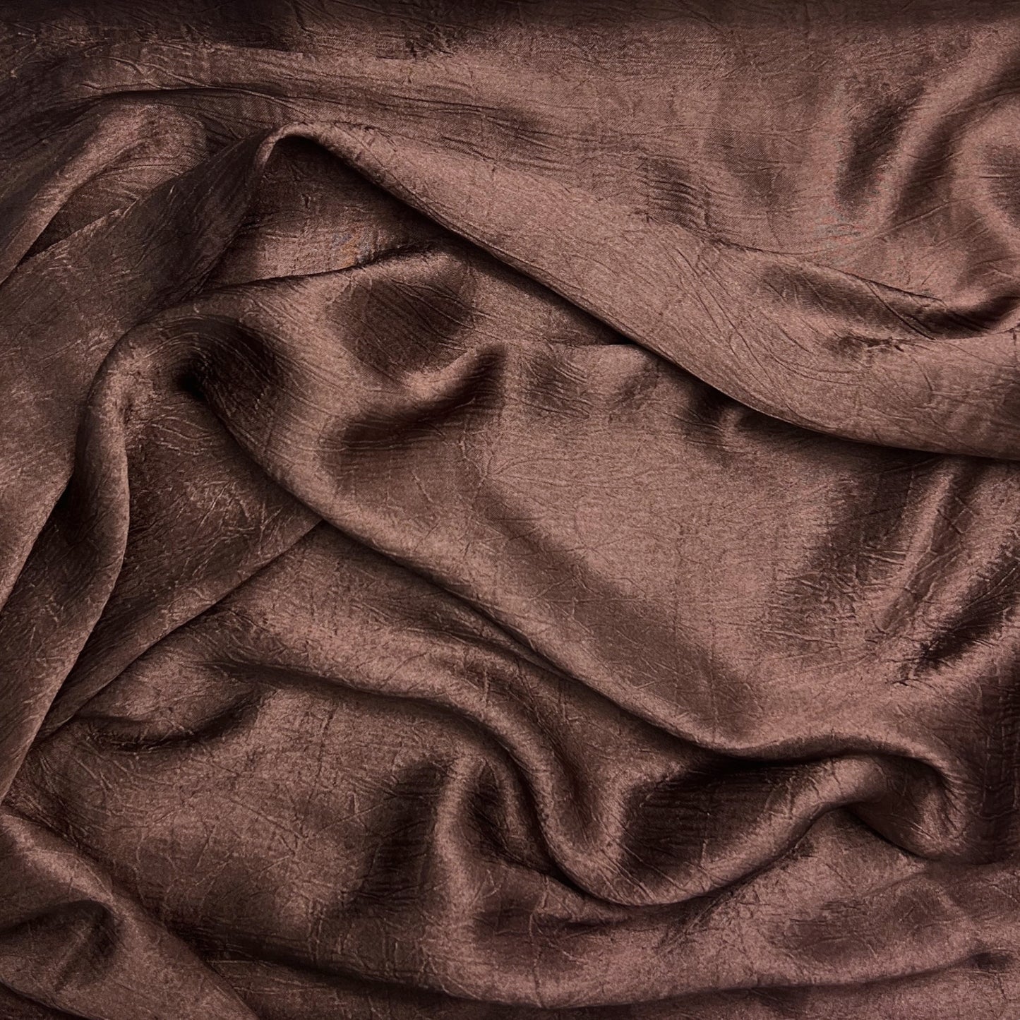 Brown Crushed Satin Hijab