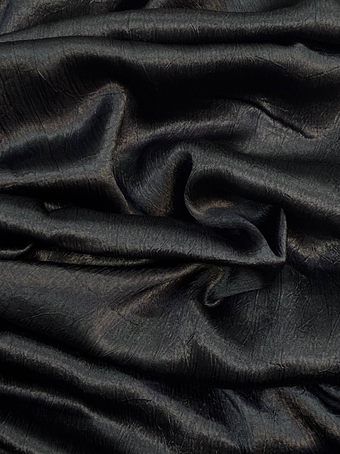 Black Crushed Satin Hijab
