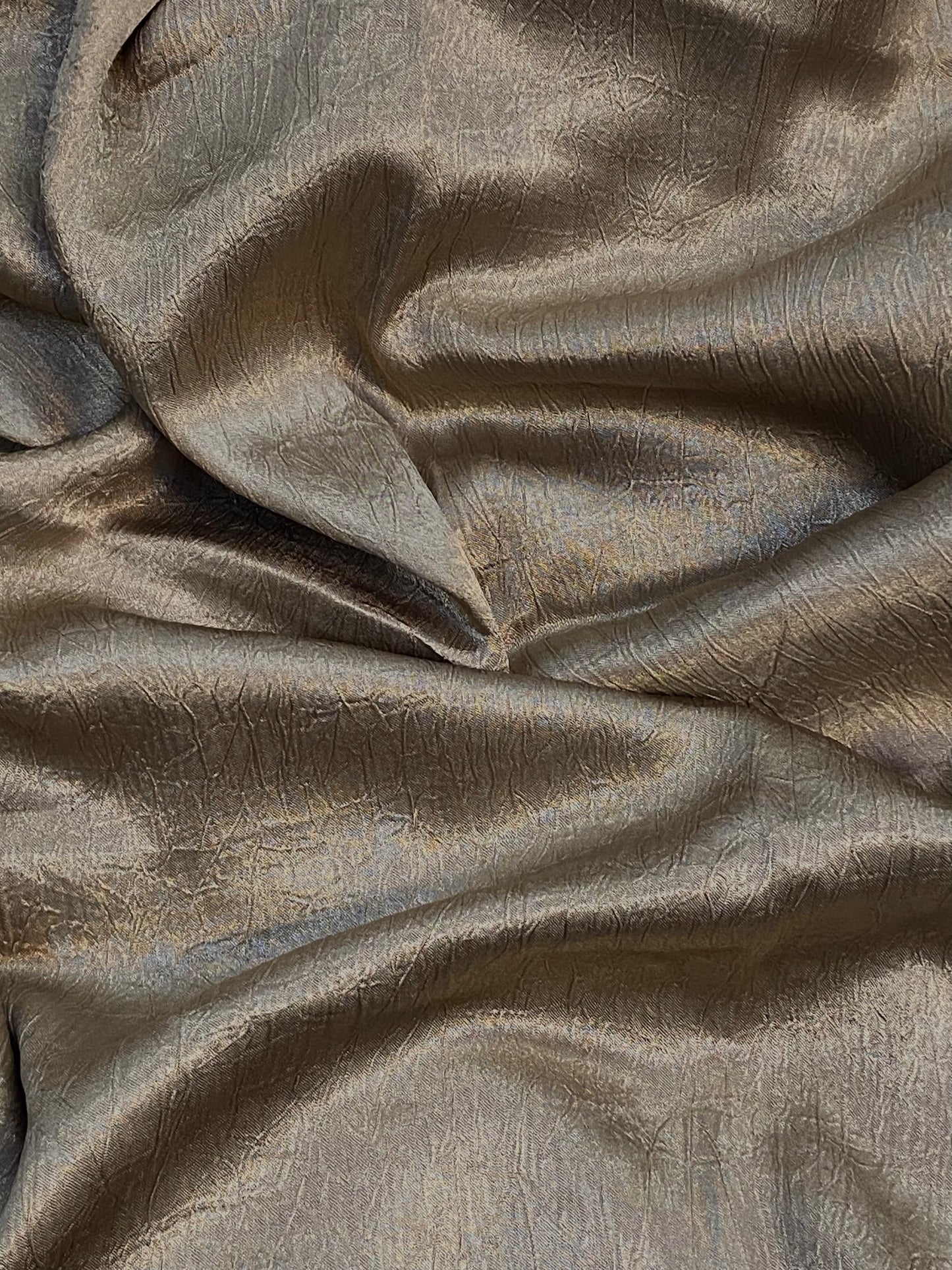 Dark Gold Crushed Satin Hijab