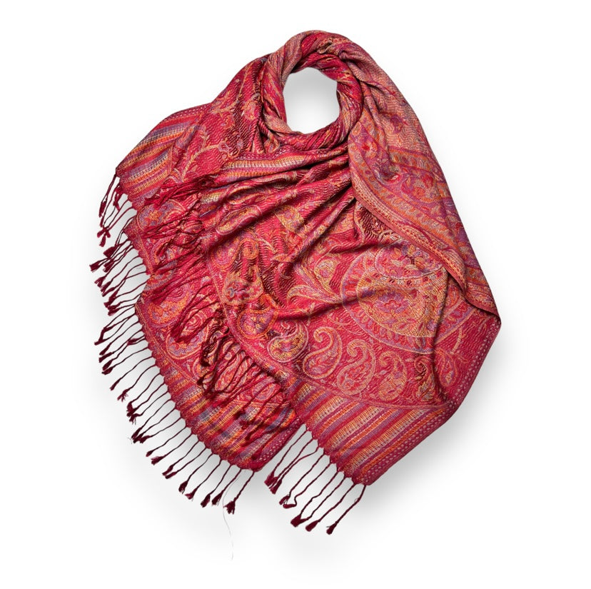 Red Printed Pashmina Hijab