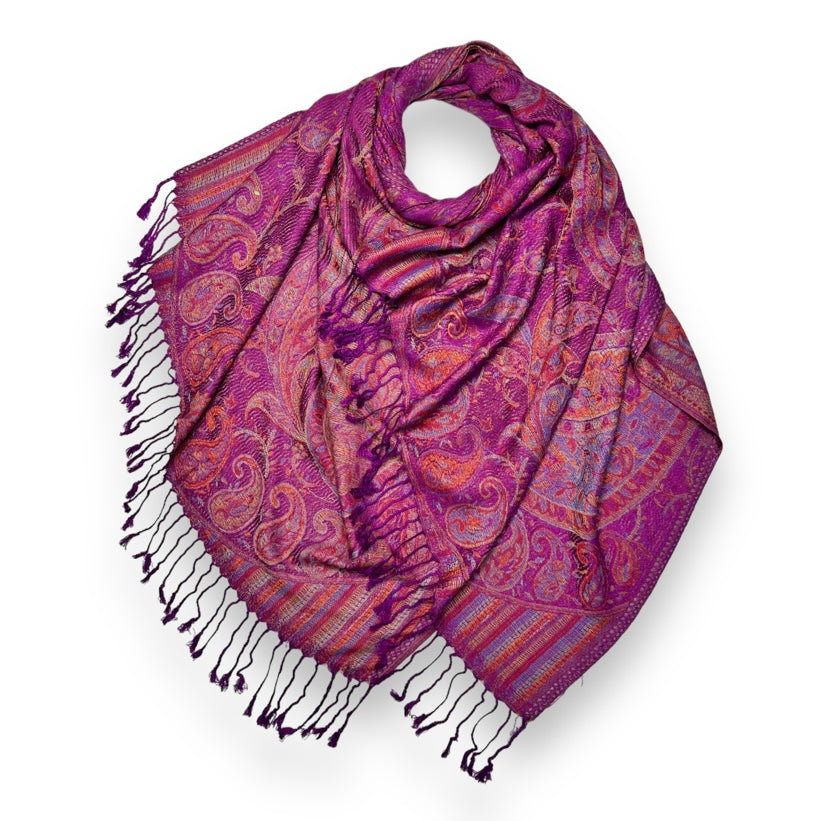 Magenta Printed Pashmina Hijab