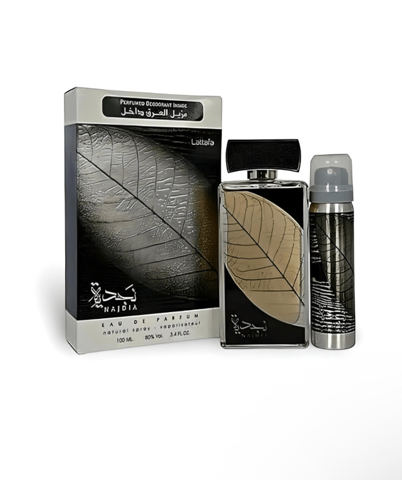 Najdia Silver 100ml Eau De Perfume With Deodorant By Lattafa