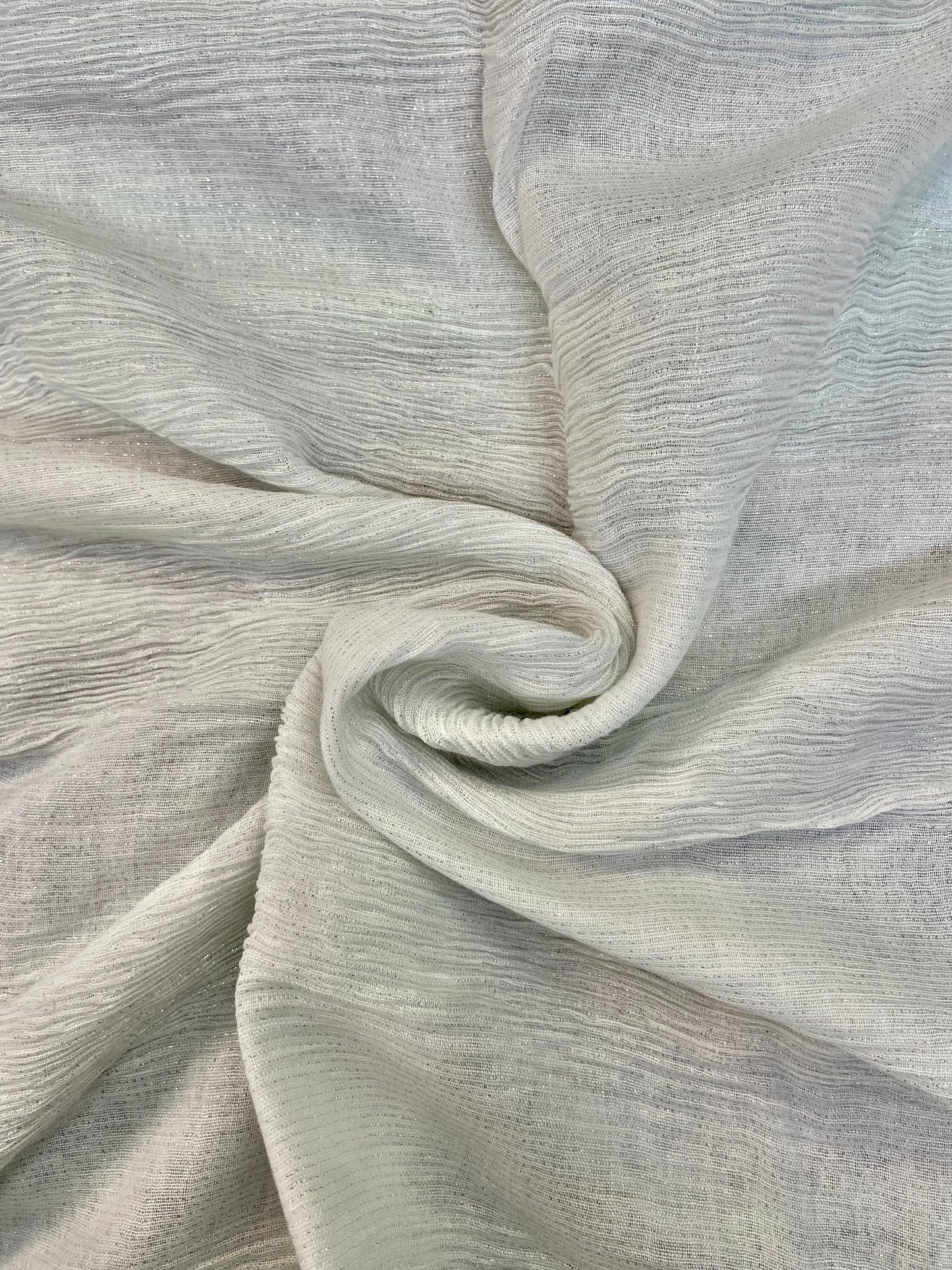 White Crinkle shimmer Hijab