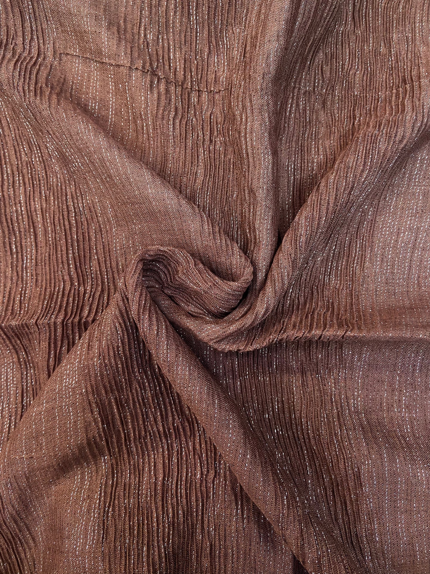 Brown Crinkle shimmer Hijab