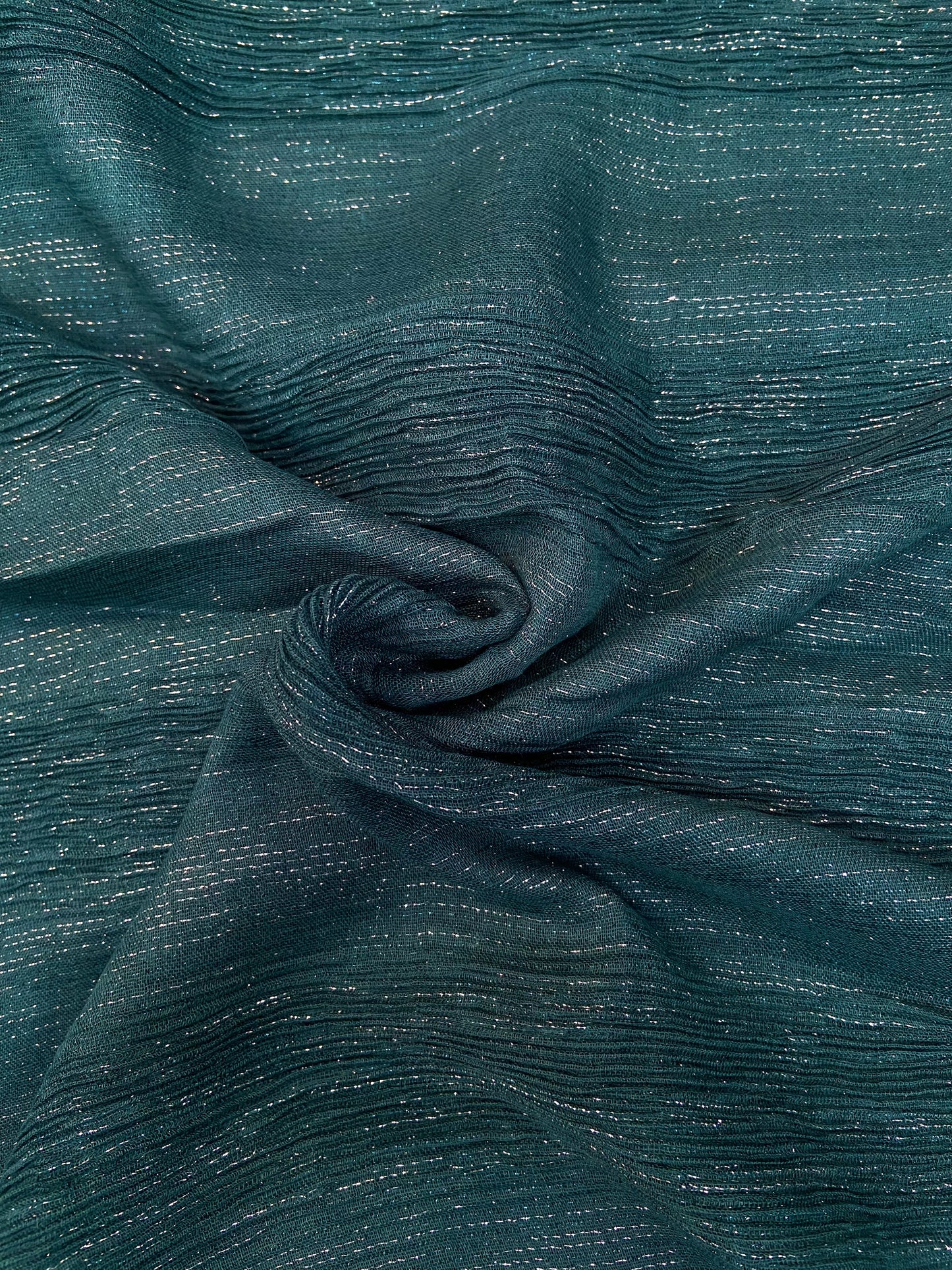 Teal Crinkle shimmer Hijab
