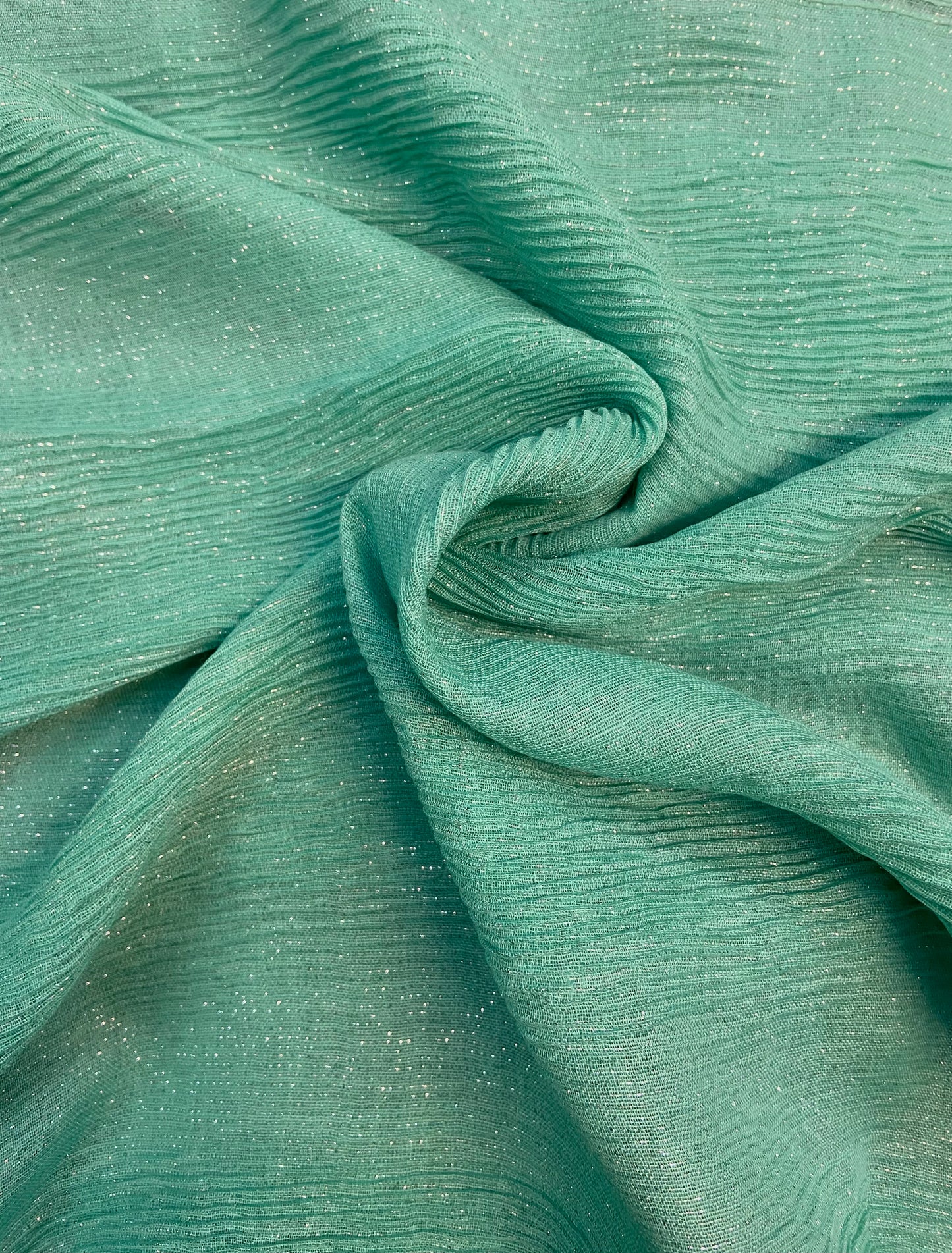 Sea Green Crinkle shimmer Hijab