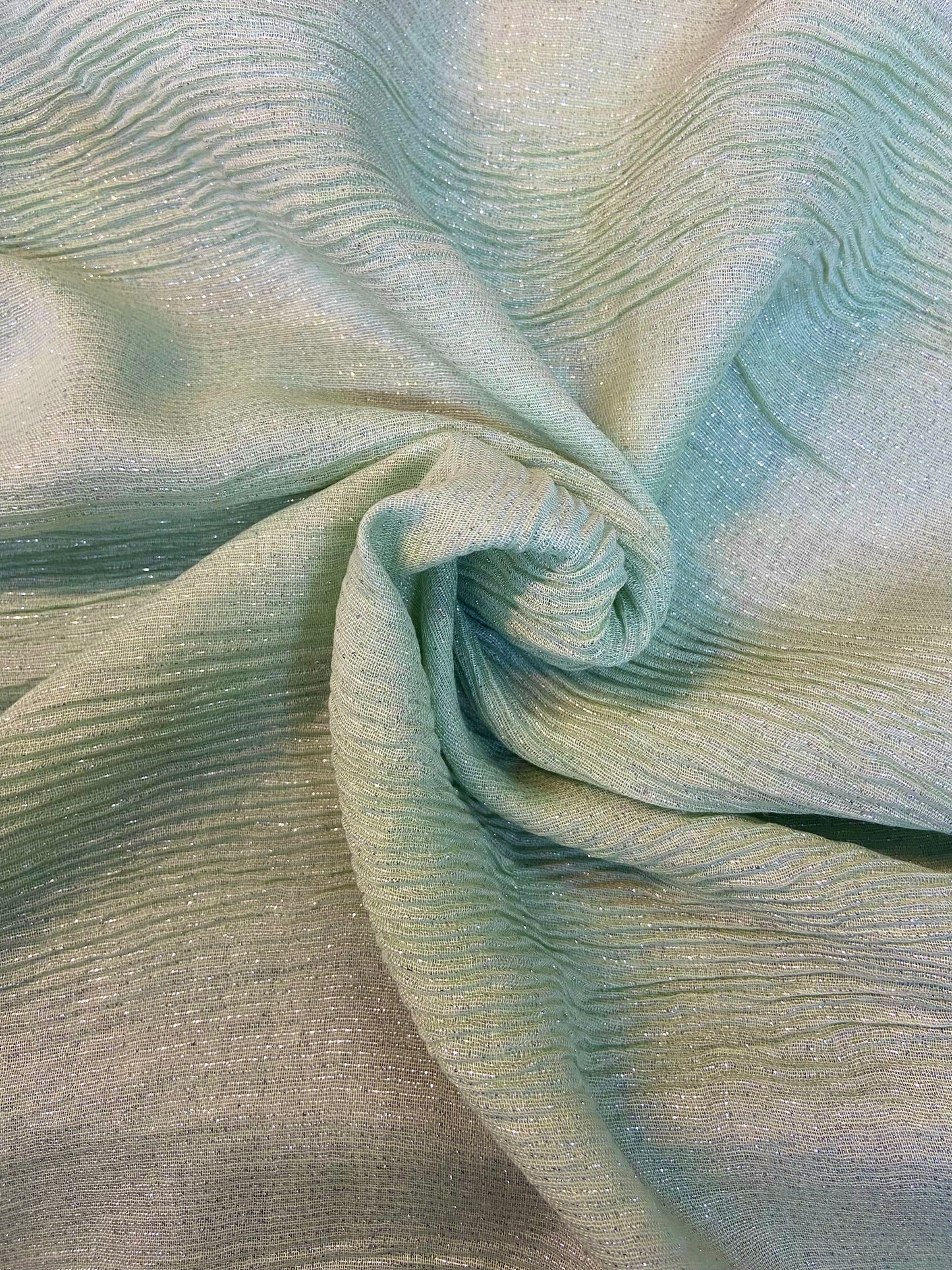Mint Crinkle shimmer Hijab