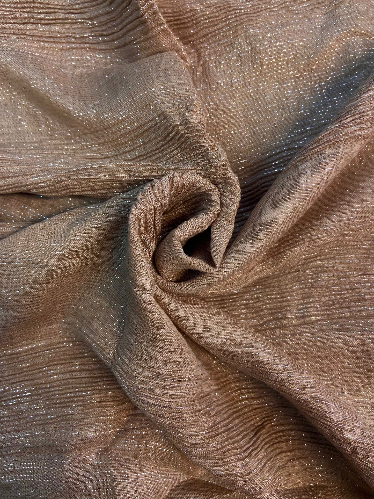 Beige Crinkle shimmer Hijab