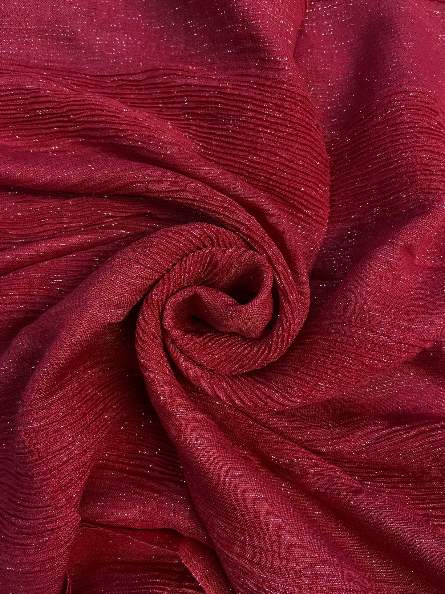 Red Crinkle shimmer Hijab