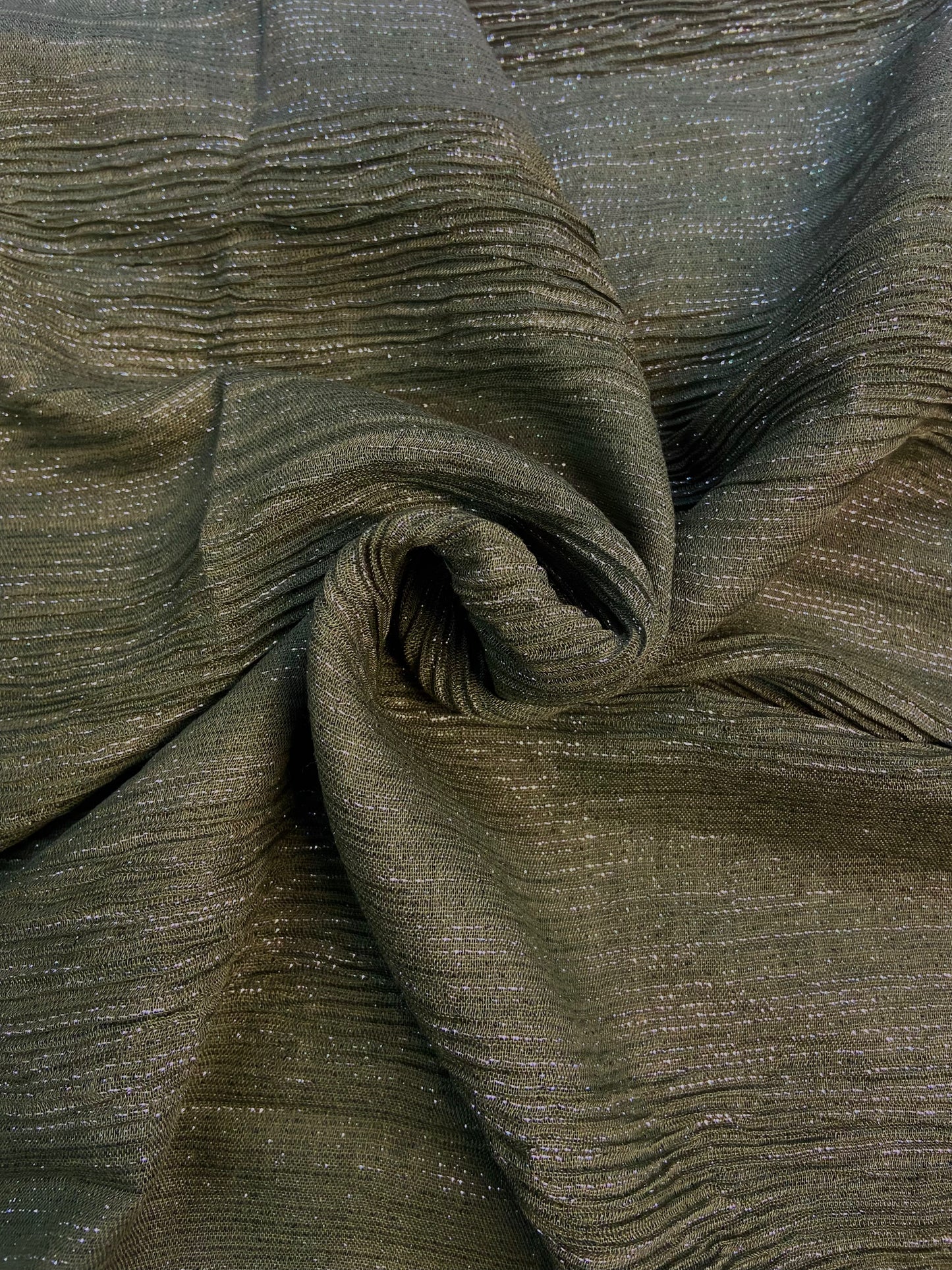 Khaki Crinkle shimmer Hijab