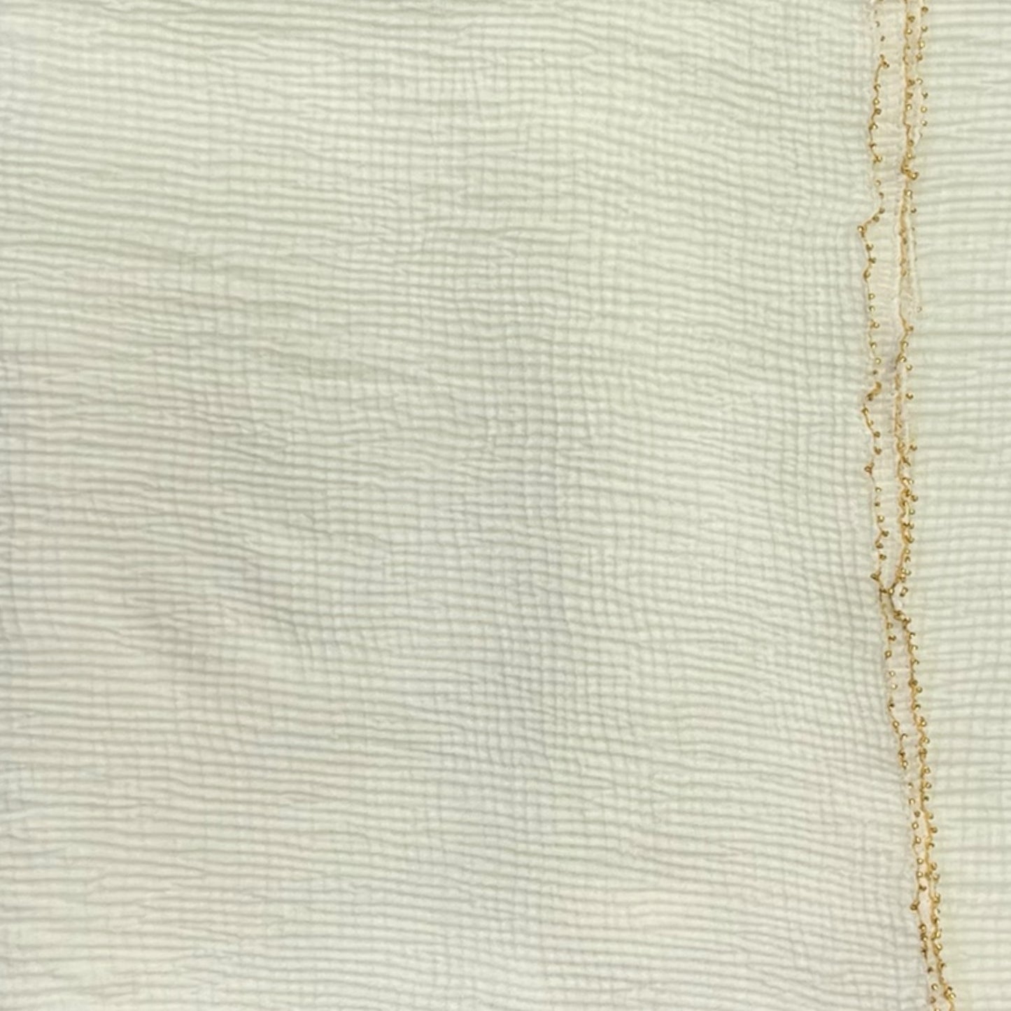 White Plain Strips Gold Border