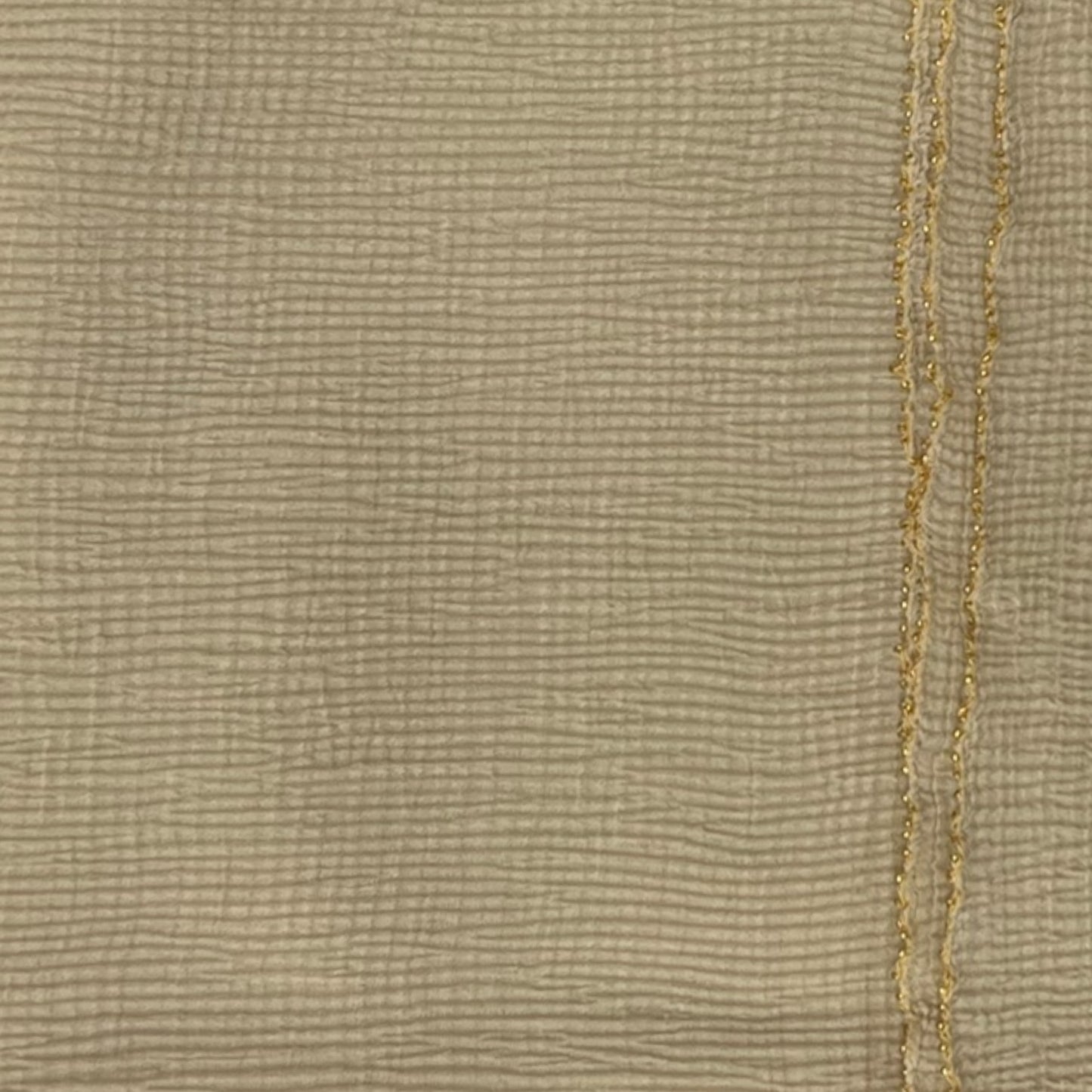 Cream Plain Strips Gold Border