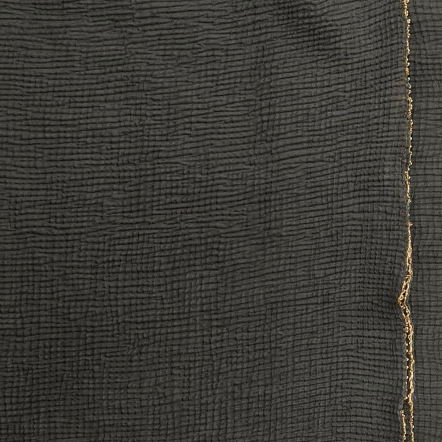 Dark Grey Plain Strips Gold Border