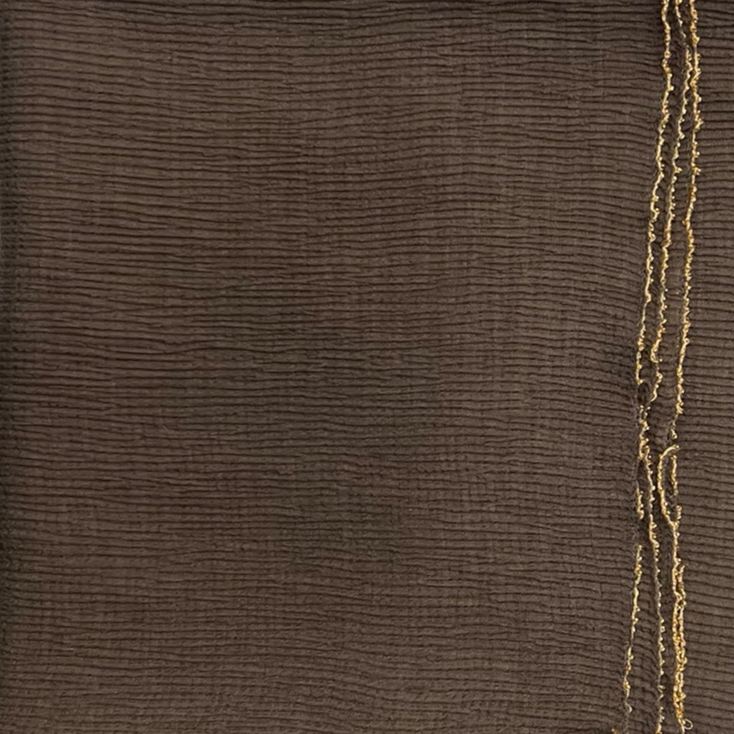 Taupe Plain Strips Gold Border