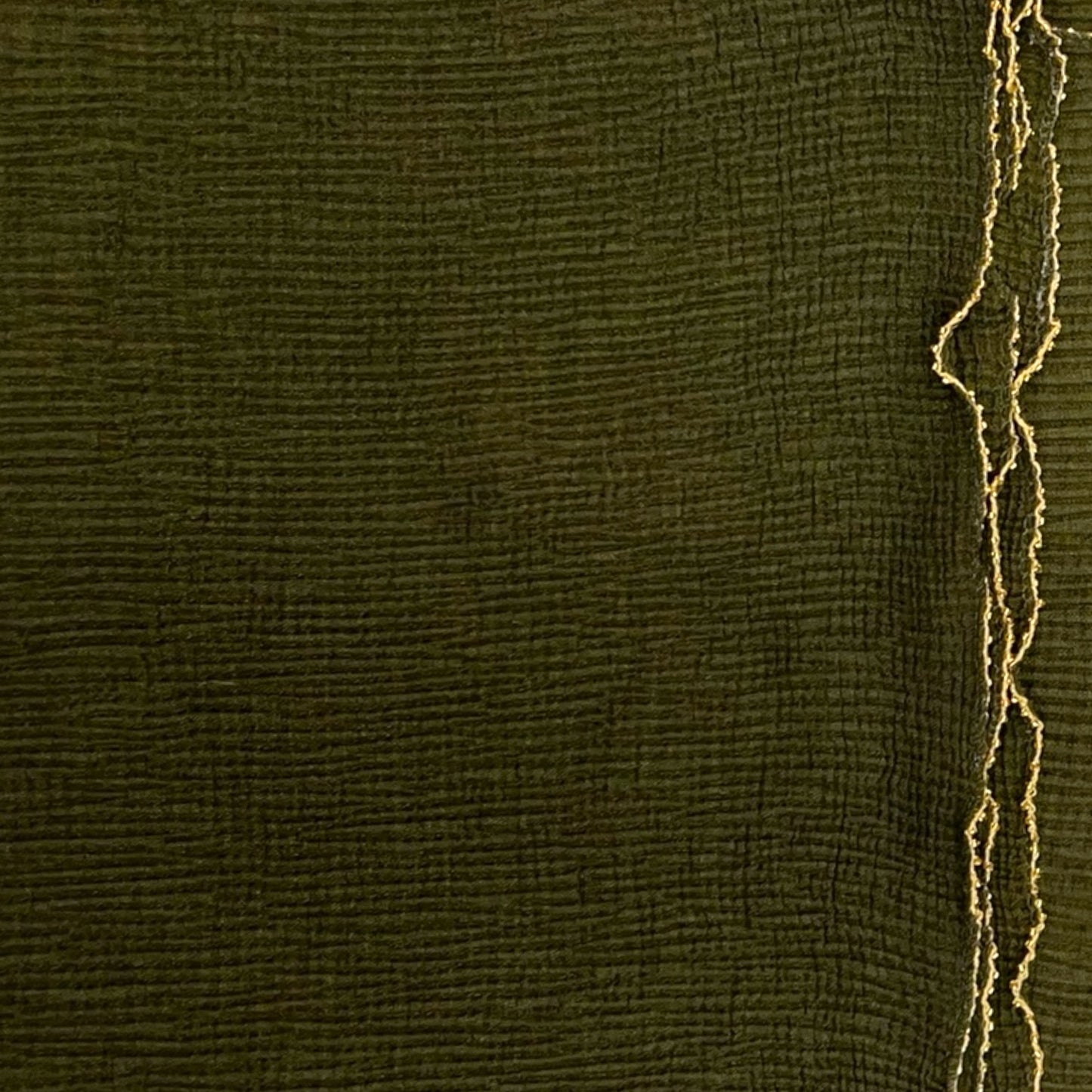 Khaki Plain Strips Gold Border
