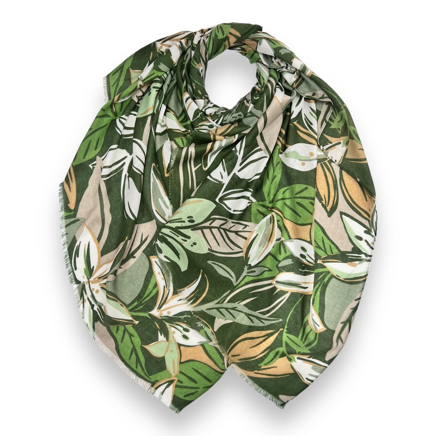 Green Autumn Lily Printed Hijab