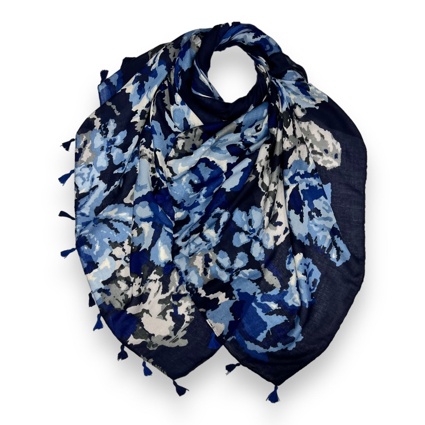 Blue Pixel Flower Printed Hijab