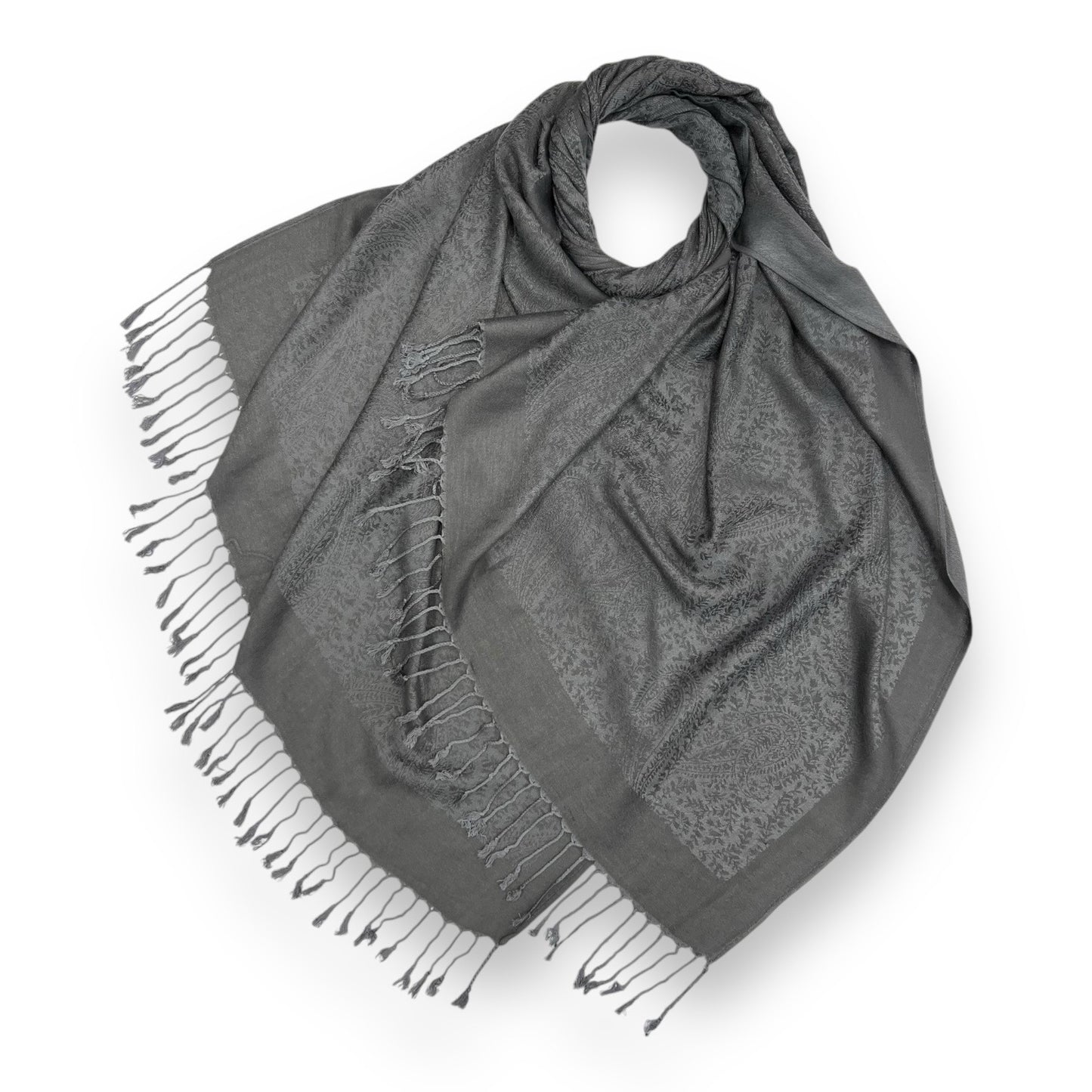 Grey Printed Pashmina Hijab