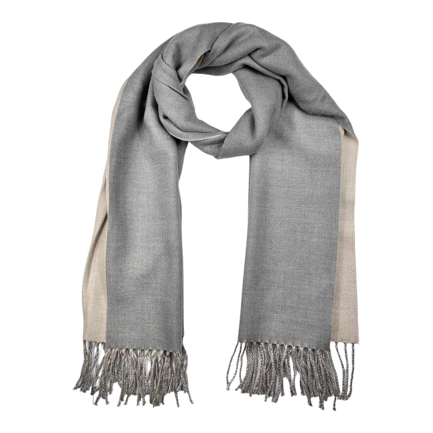 Grey Two Tone Cashmere Shawl