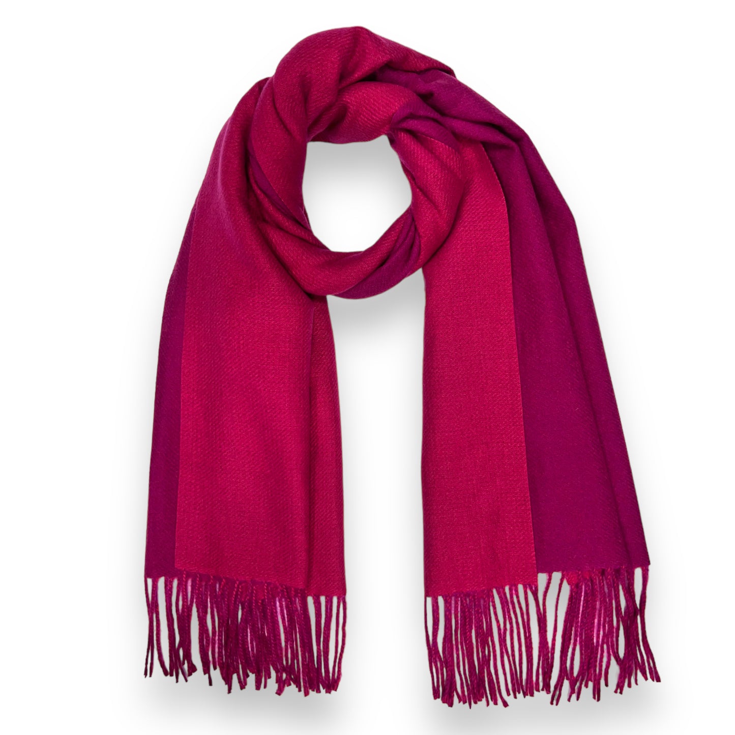 Hot Pink Two Tone Cashmere Shawl
