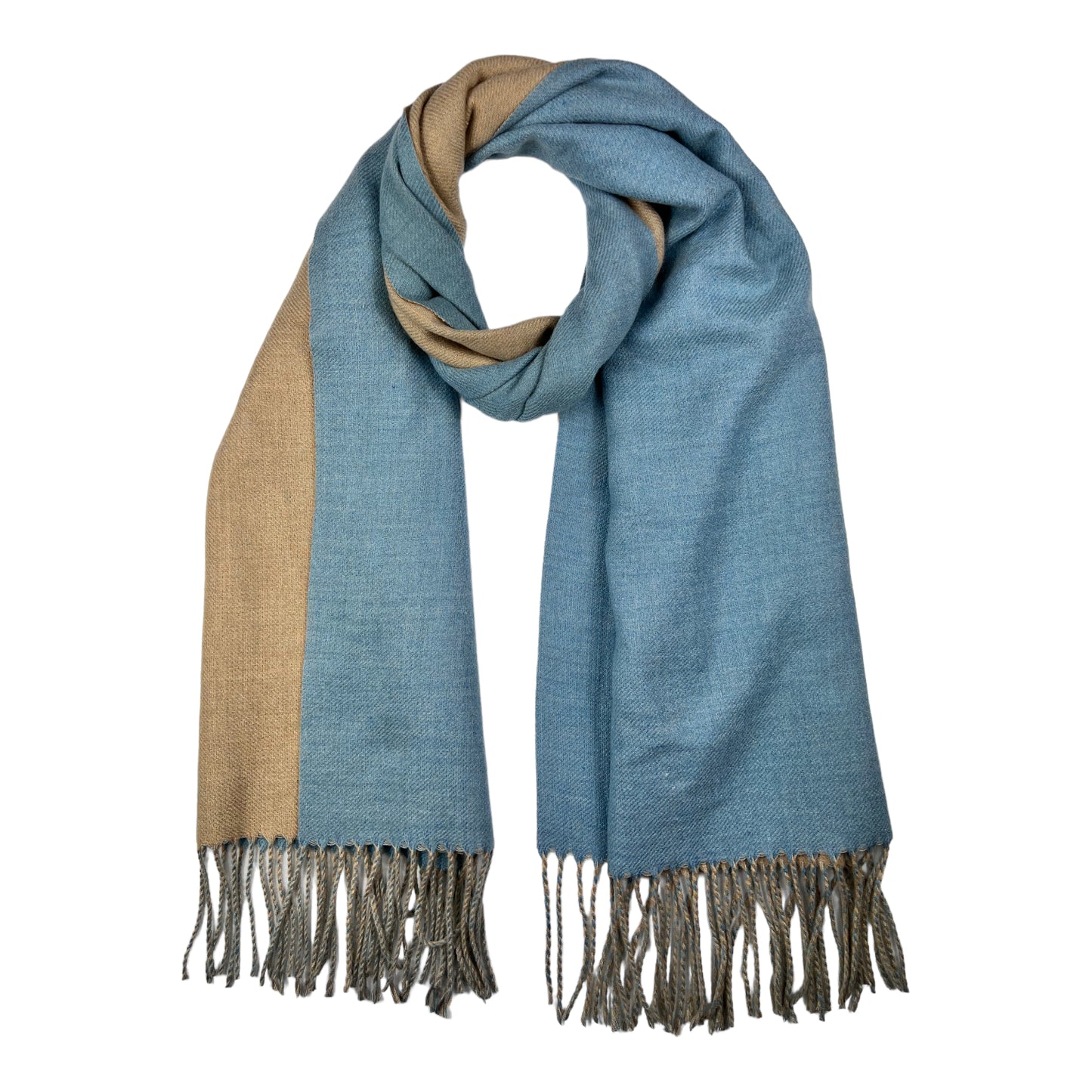 Denim Two Tone Cashmere Shawl
