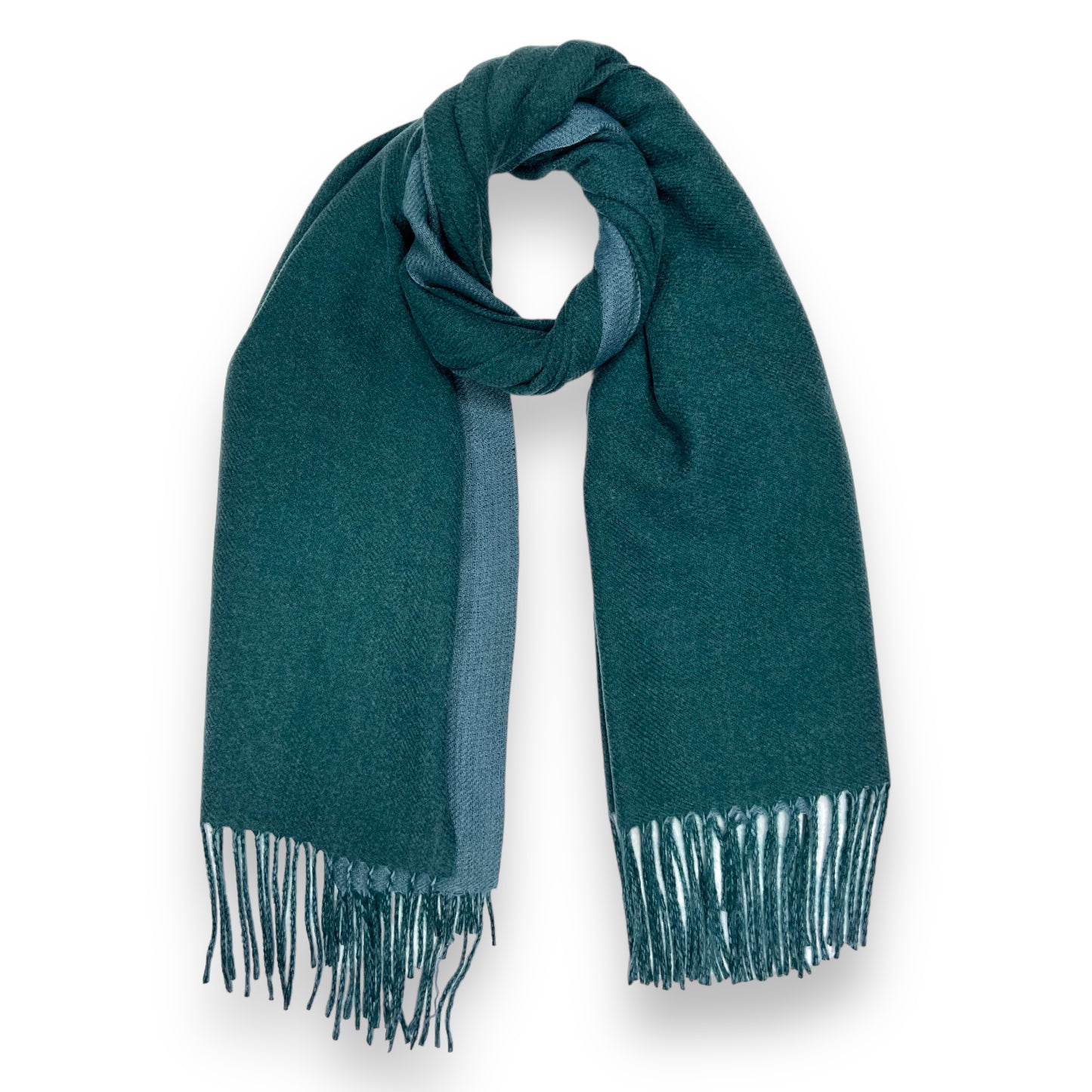 Teal Two Tone Cashmere Shawl