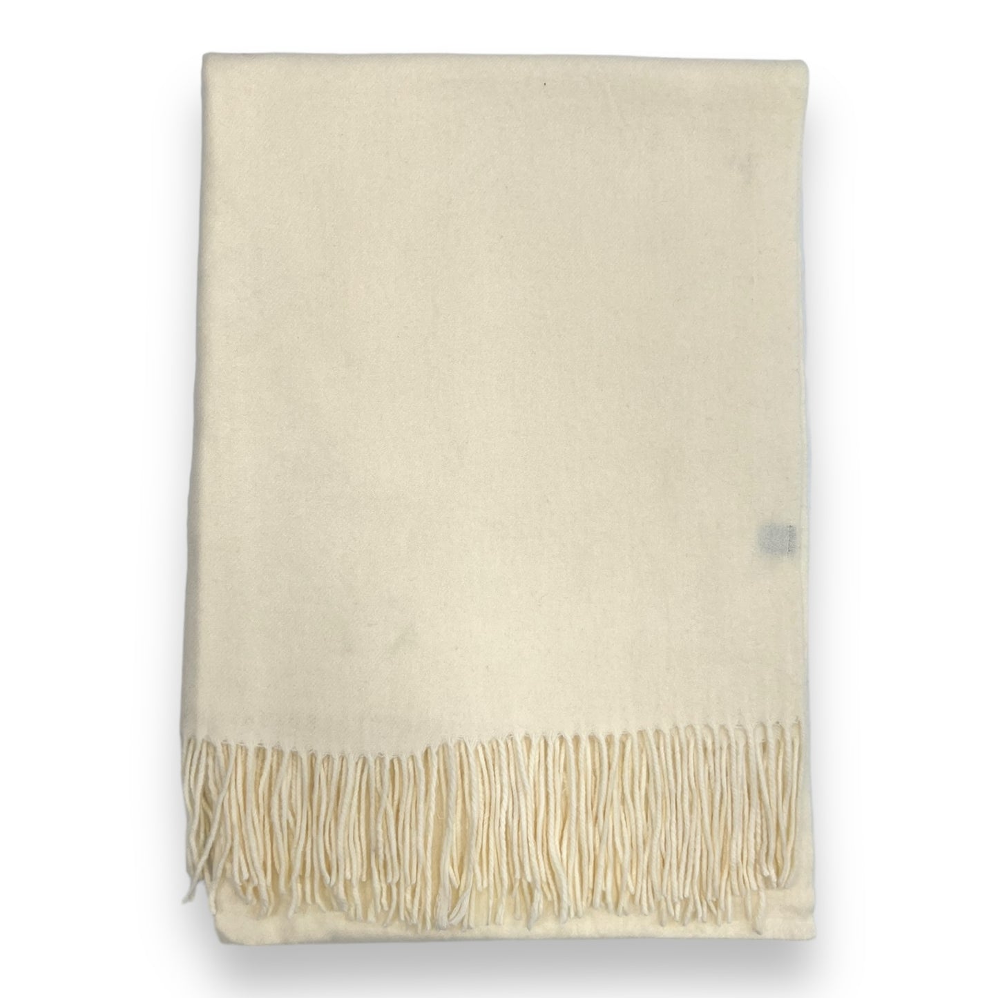 Off White Fine Plain Cashmere Shawl