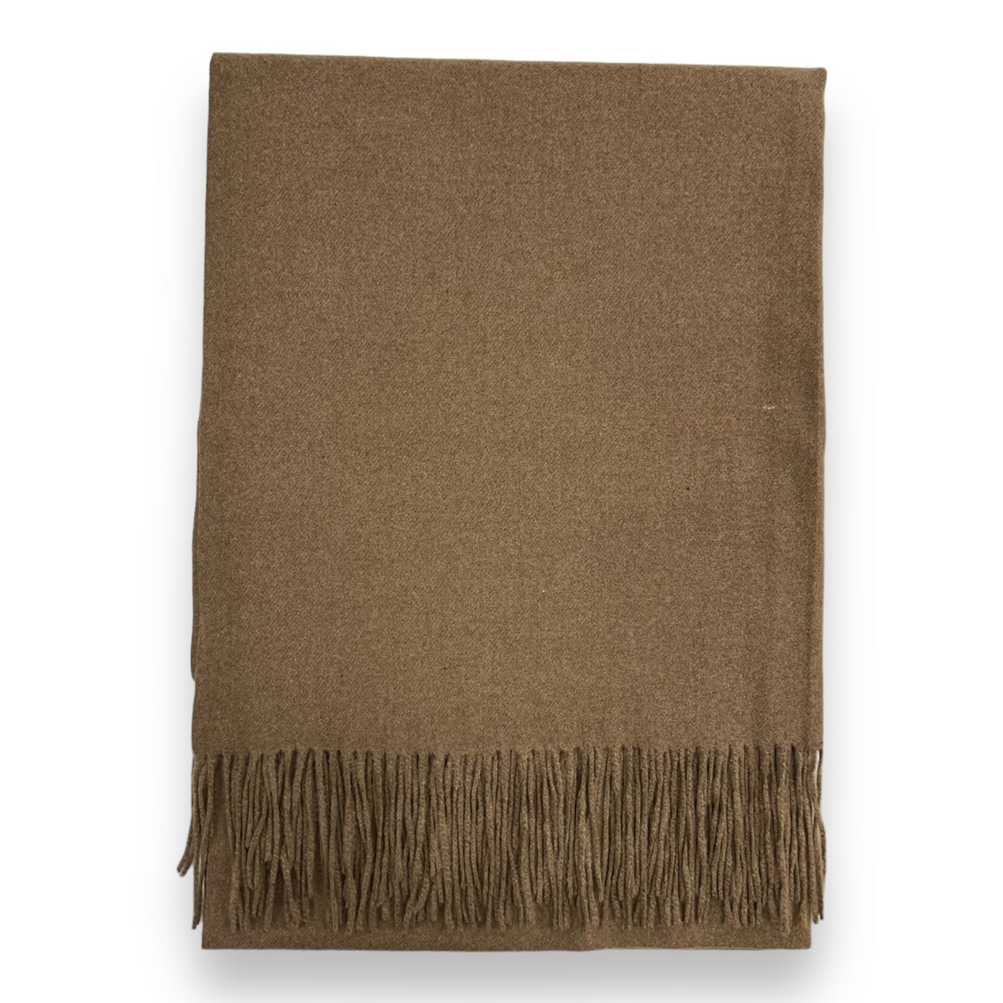 Taupe Fine Plain Cashmere Shawl