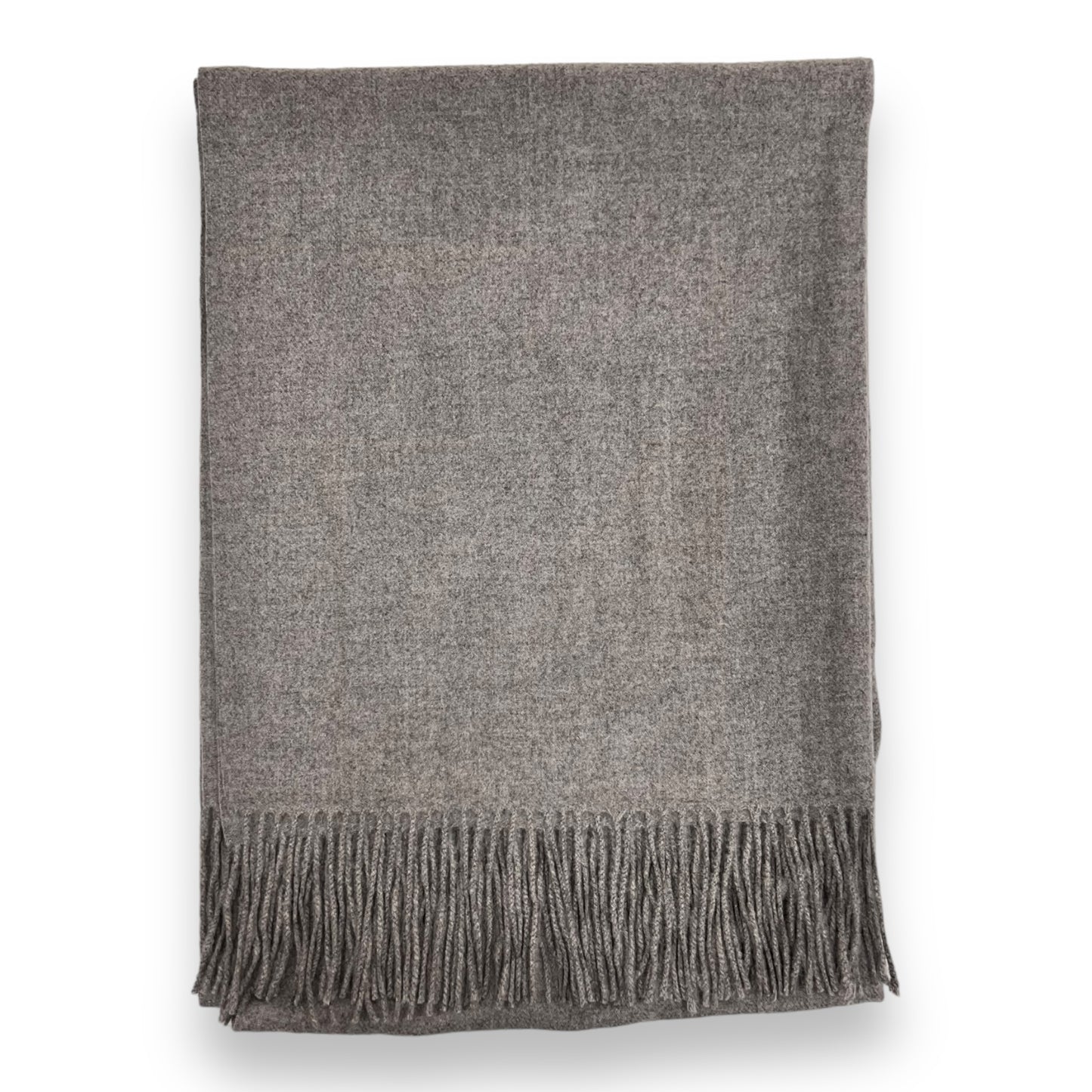 Medium Grey Fine Plain Cashmere Shawl