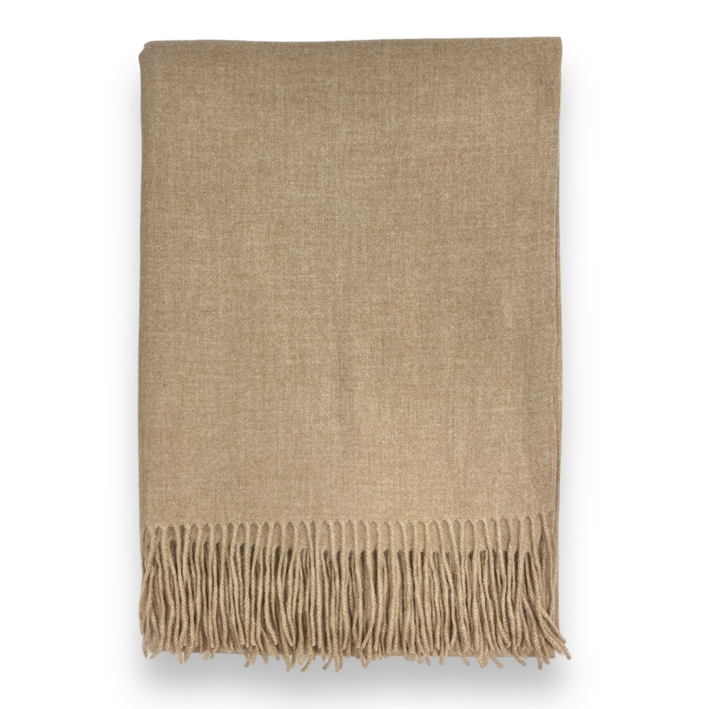 Cream Fine Plain Cashmere Shawl
