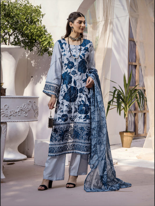 Maham Blue Ready to Wear viscose