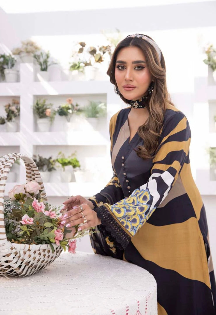 Maria B Inspired M.Print Linen 3 Piece Outfit