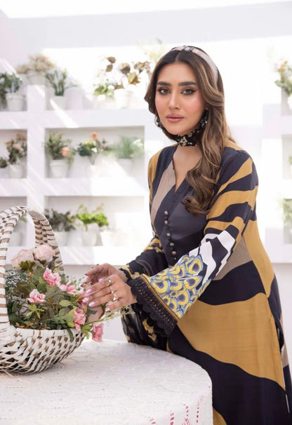 Maria B Inspired M.Print Linen 3 Piece Outfit