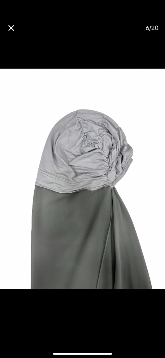 Grey Instant Chiffon Hijab