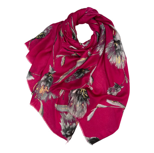 Hot Pink Dusty Miller Flower Hijab