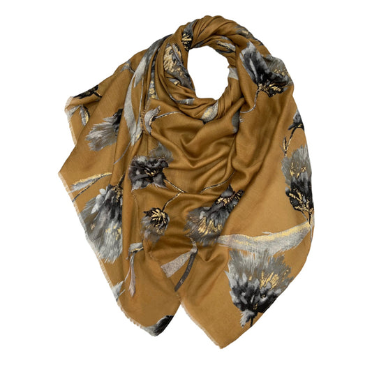 Beige Dusty Miller Flower Hijab