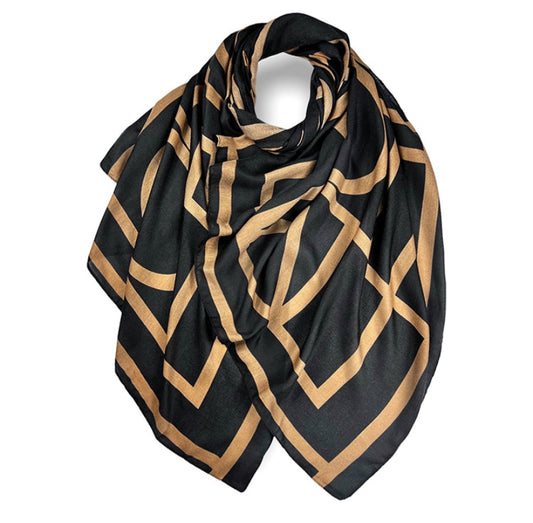 Mocca Geometric Printed Hijab